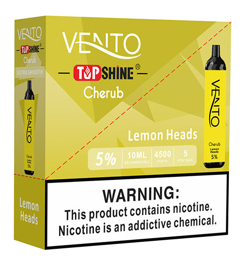 4500 puff vento cherub lemon heads 5pack